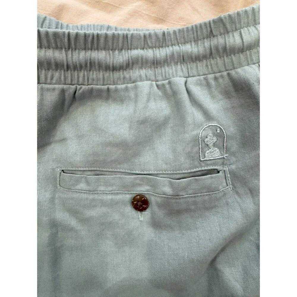 Dandy Del Mar Mens XS Green Brisa Cuban Short Sleeve + Pants Linen Embroidered - Picture 6 of 16